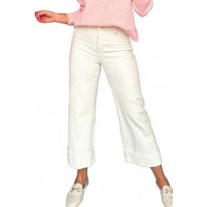 NEW RISEN wide leg cuffed jeans - plus in cream